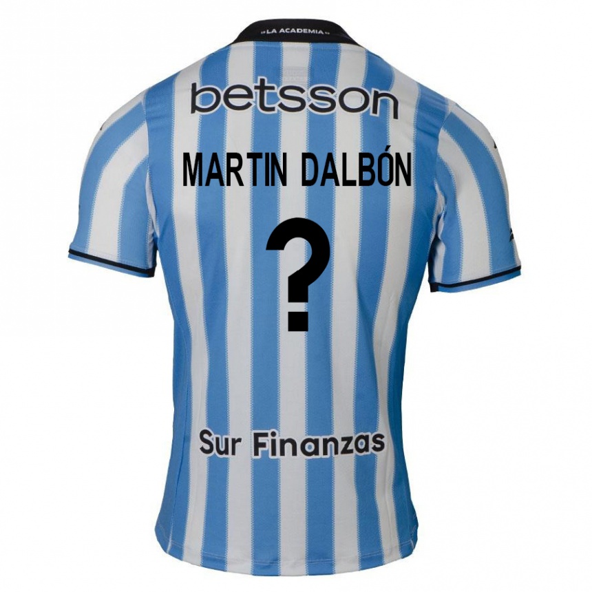 Kinder Fußball Juan Martin Dalbón #0 Blau Weiß Schwarz Heimtrikot Trikot 2024/25 T-Shirt Luxemburg