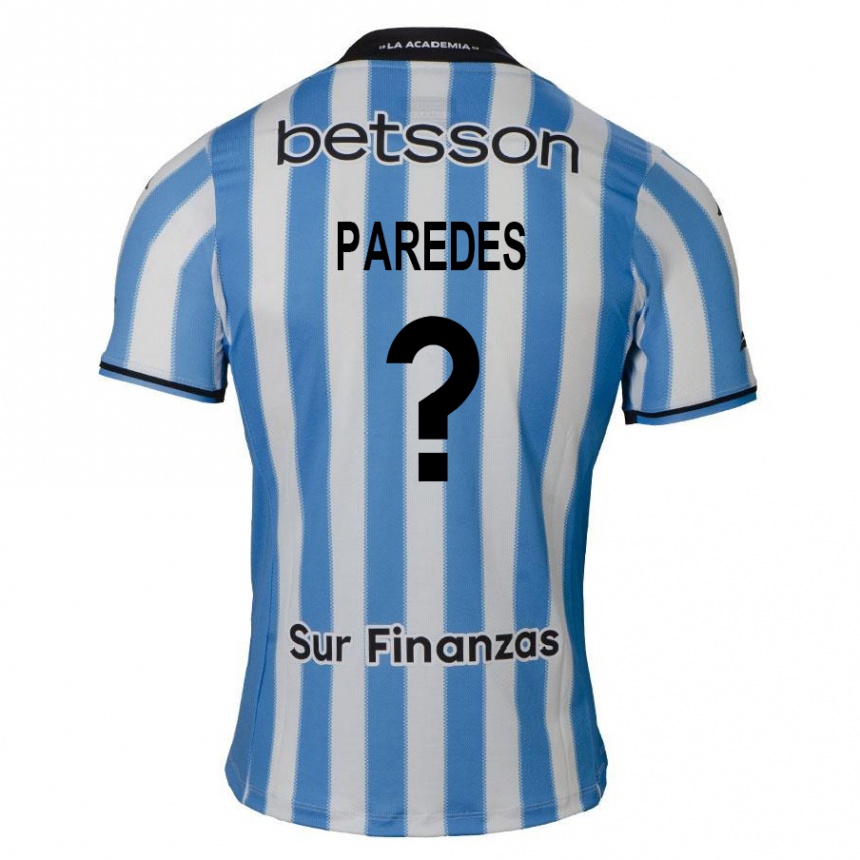 Kinder Fußball Pedro Paredes #0 Blau Weiß Schwarz Heimtrikot Trikot 2024/25 T-Shirt Luxemburg