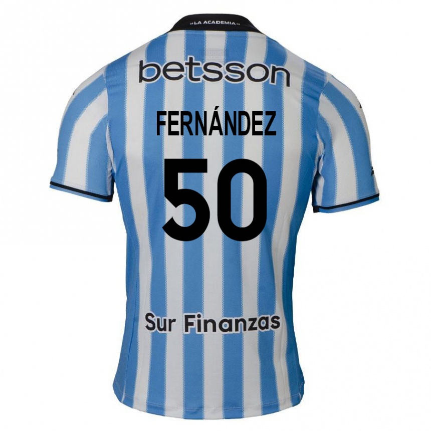 Kinder Fußball Román Fernández #50 Blau Weiß Schwarz Heimtrikot Trikot 2024/25 T-Shirt Luxemburg