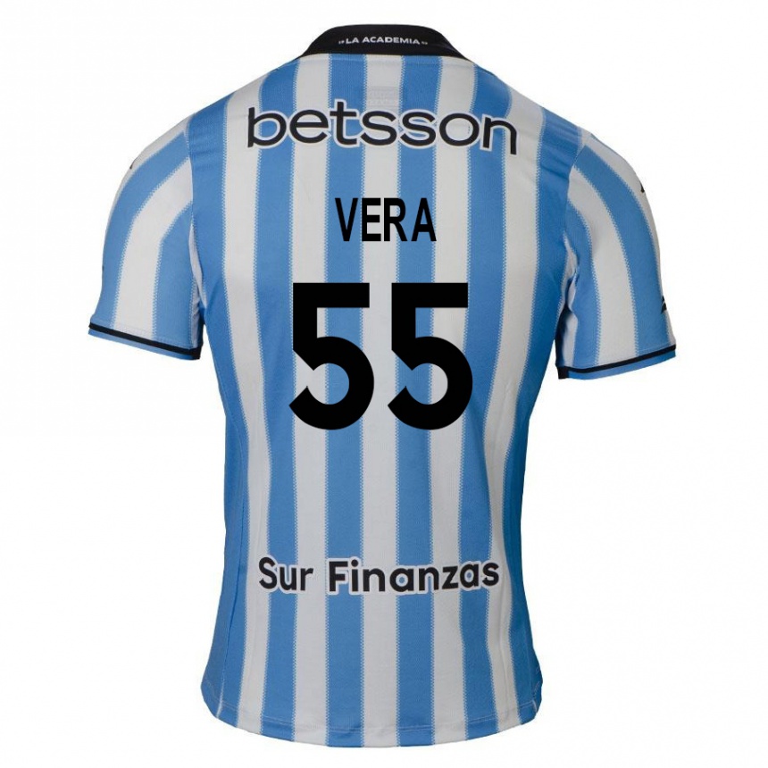 Kinder Fußball Santino Vera #55 Blau Weiß Schwarz Heimtrikot Trikot 2024/25 T-Shirt Luxemburg