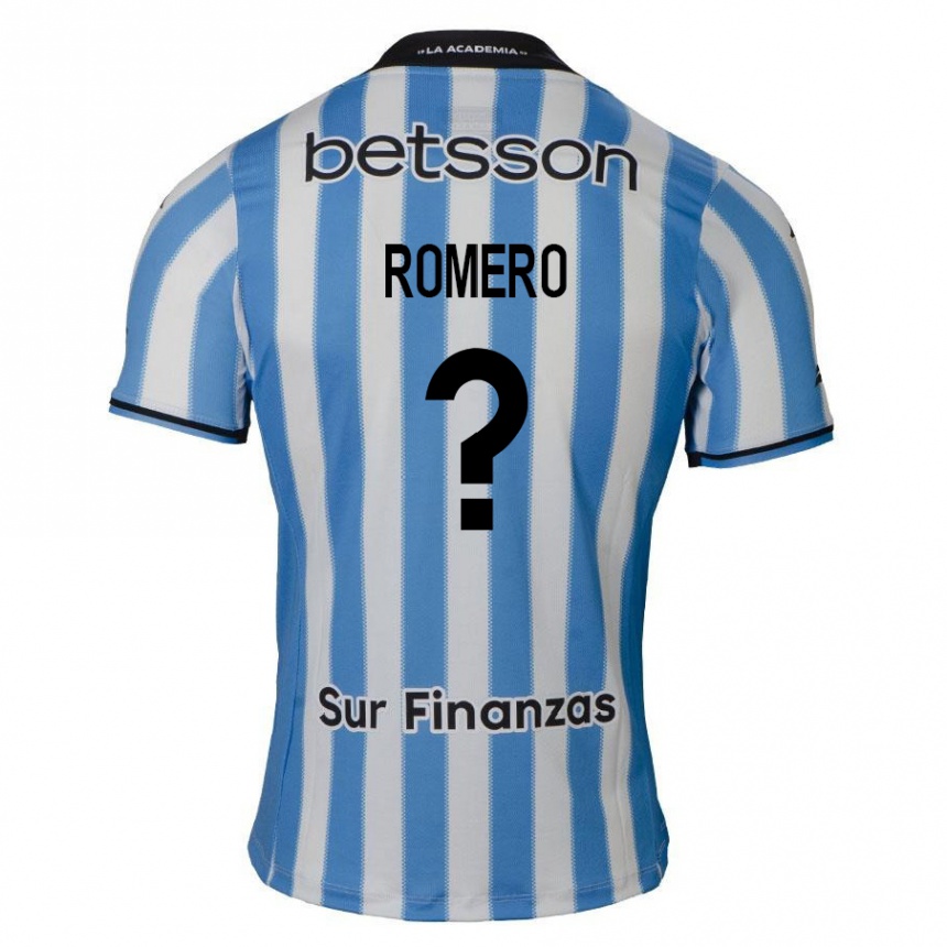 Kinder Fußball Benicio Romero #0 Blau Weiß Schwarz Heimtrikot Trikot 2024/25 T-Shirt Luxemburg