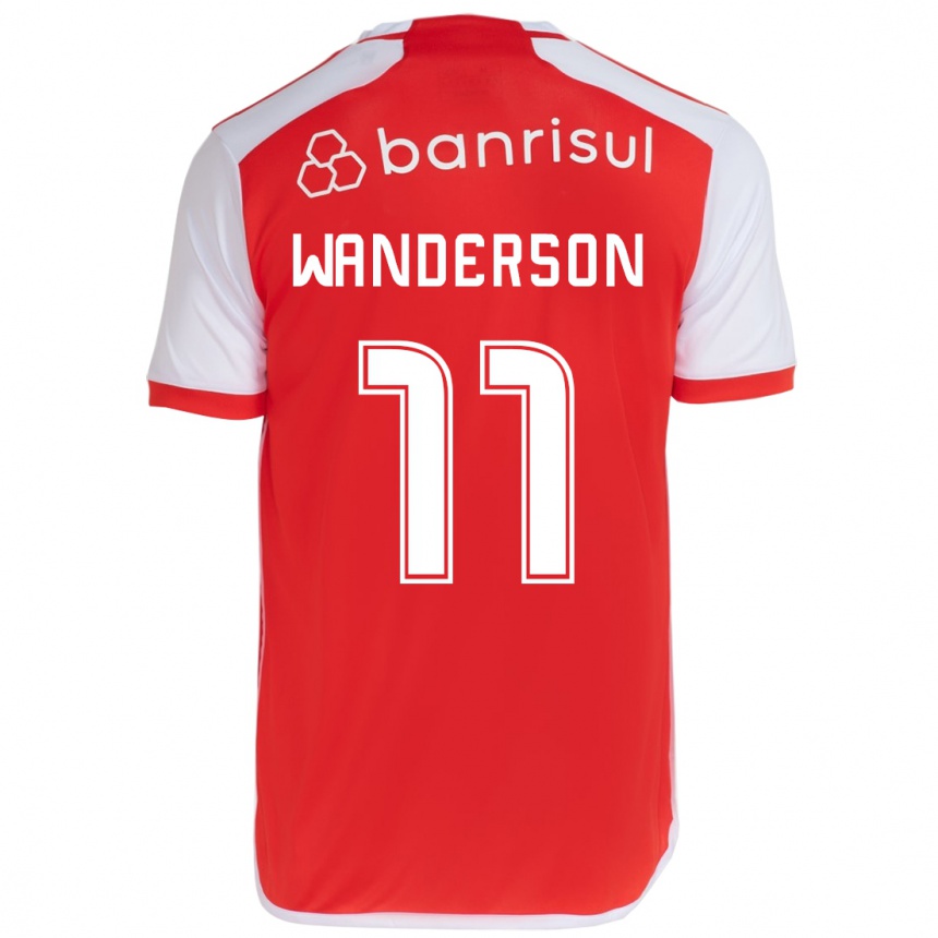 Kinder Fußball Wanderson #11 Rot-Weiss Heimtrikot Trikot 2024/25 T-Shirt Luxemburg