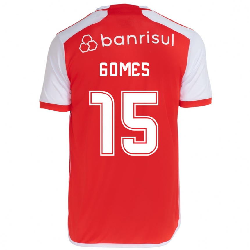 Kinder Fußball Bruno Gomes #15 Rot-Weiss Heimtrikot Trikot 2024/25 T-Shirt Luxemburg