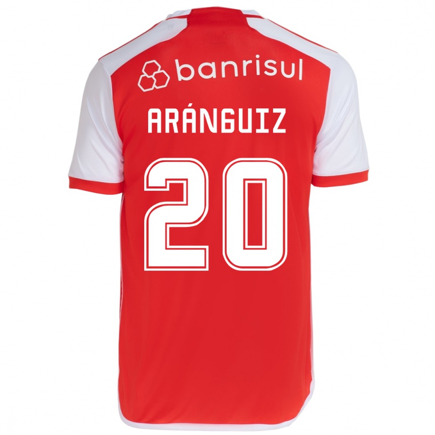 Kinder Fußball Charles Aránguiz #20 Rot-Weiss Heimtrikot Trikot 2024/25 T-Shirt Luxemburg