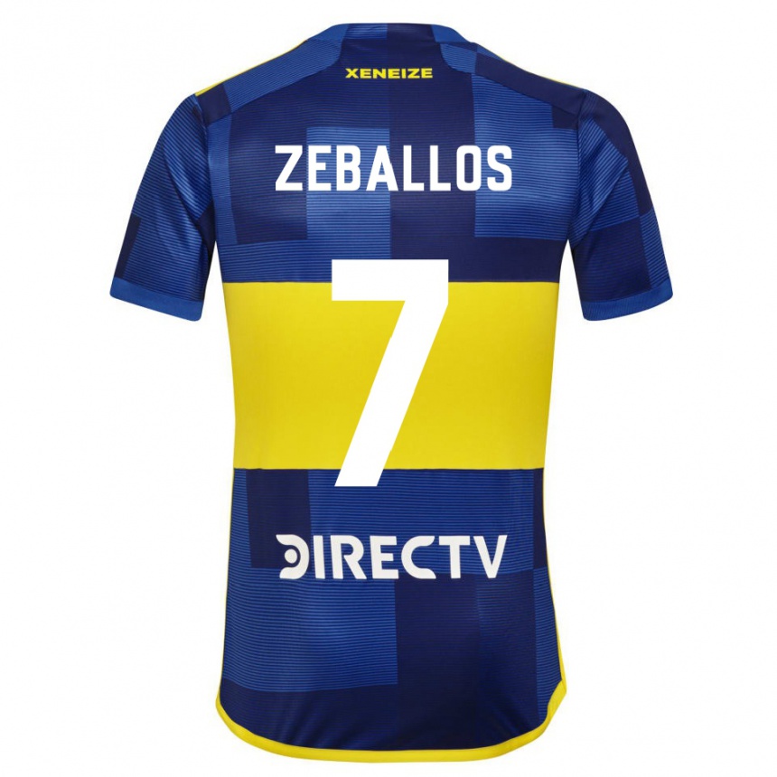 Kinder Fußball Exequiel Zeballos #7 Blau Gelb Heimtrikot Trikot 2024/25 T-Shirt Luxemburg