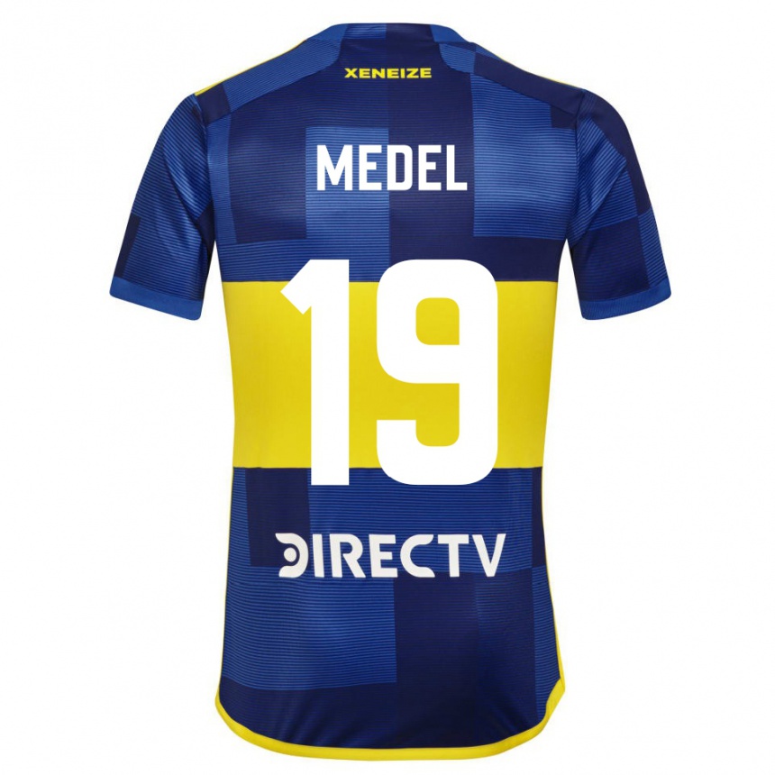 Kinder Fußball Gary Medel #19 Blau Gelb Heimtrikot Trikot 2024/25 T-Shirt Luxemburg