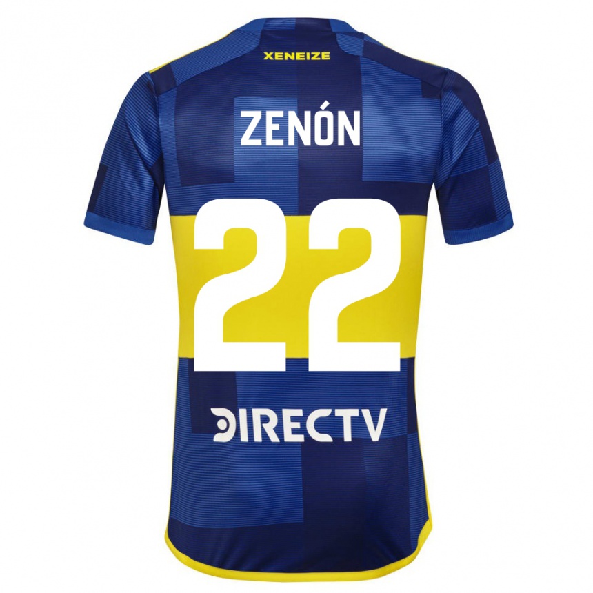 Kinder Fußball Kevin Zenón #22 Blau Gelb Heimtrikot Trikot 2024/25 T-Shirt Luxemburg