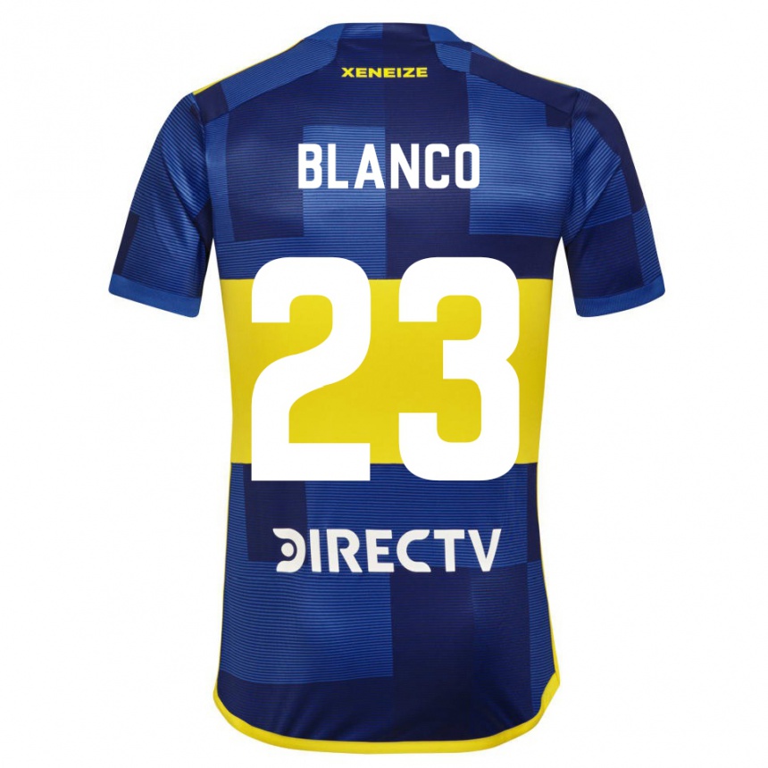 Kinder Fußball Lautaro Blanco #23 Blau Gelb Heimtrikot Trikot 2024/25 T-Shirt Luxemburg