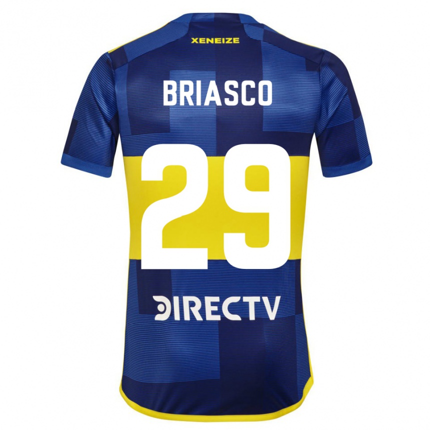 Kinder Fußball Norberto Briasco #29 Blau Gelb Heimtrikot Trikot 2024/25 T-Shirt Luxemburg