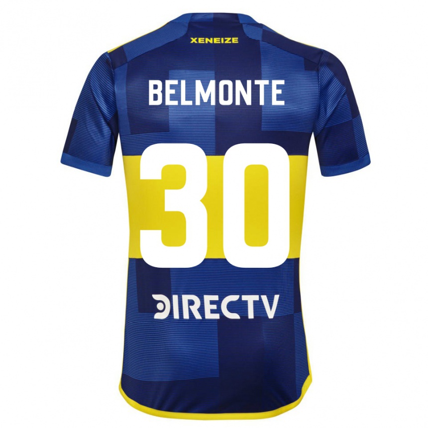 Kinder Fußball Tomás Belmonte #30 Blau Gelb Heimtrikot Trikot 2024/25 T-Shirt Luxemburg