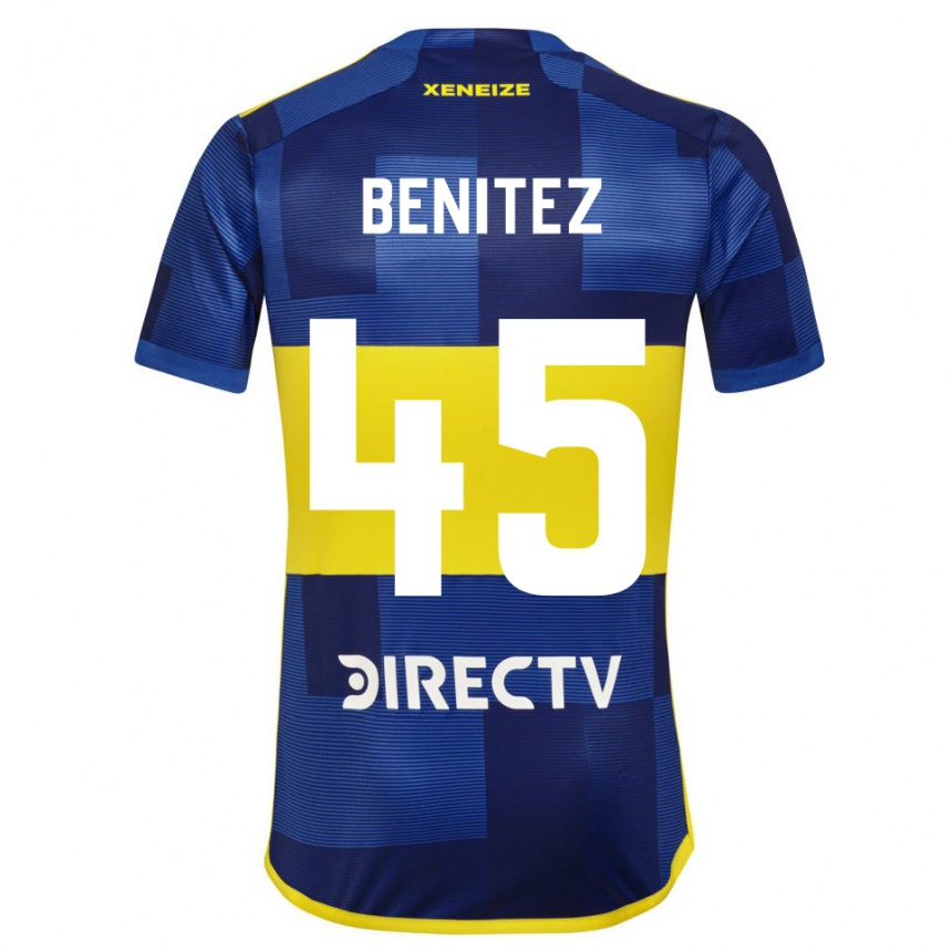 Kinder Fußball Mauricio Benitez #45 Blau Gelb Heimtrikot Trikot 2024/25 T-Shirt Luxemburg