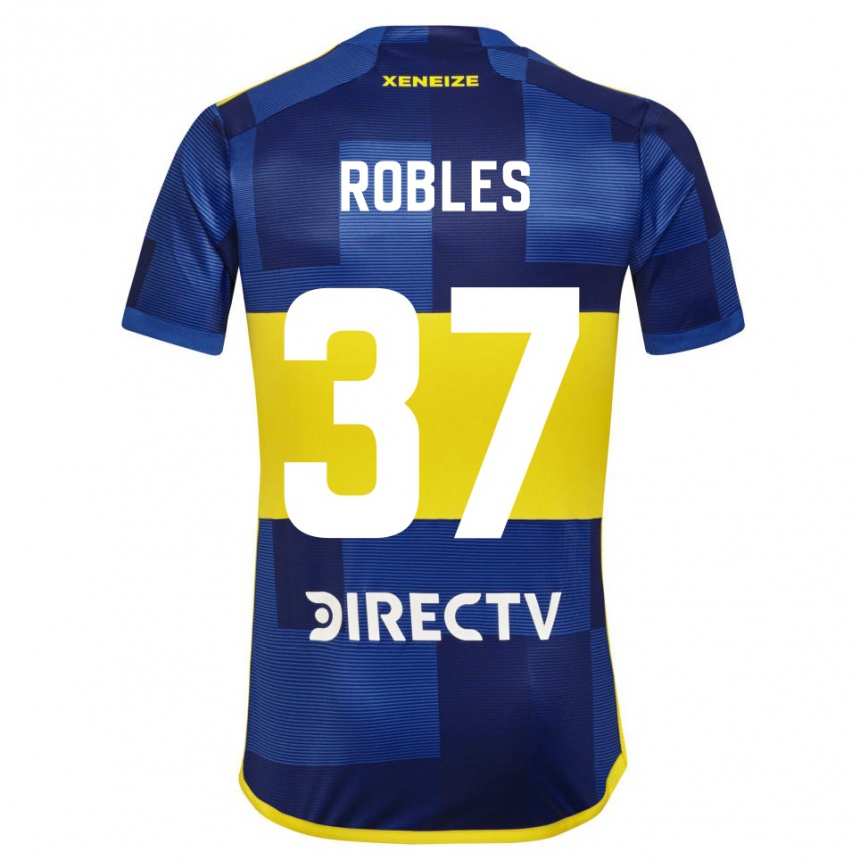 Kinder Fußball Sebastian Diaz Robles #37 Blau Gelb Heimtrikot Trikot 2024/25 T-Shirt Luxemburg