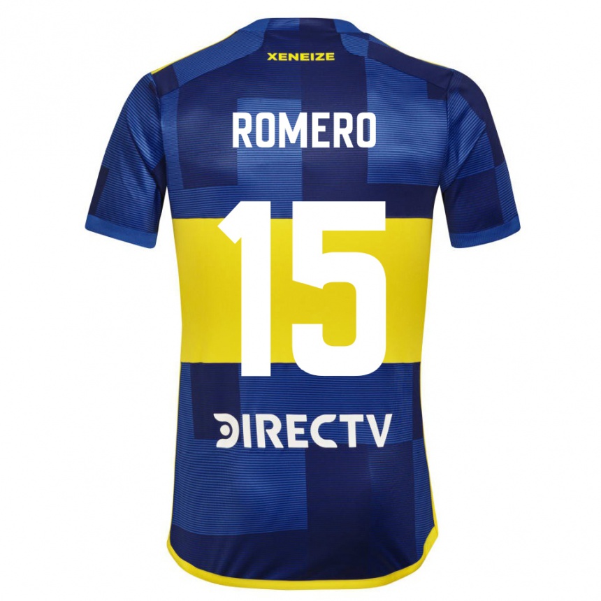 Kinder Fußball Alejo Romero #15 Blau Gelb Heimtrikot Trikot 2024/25 T-Shirt Luxemburg