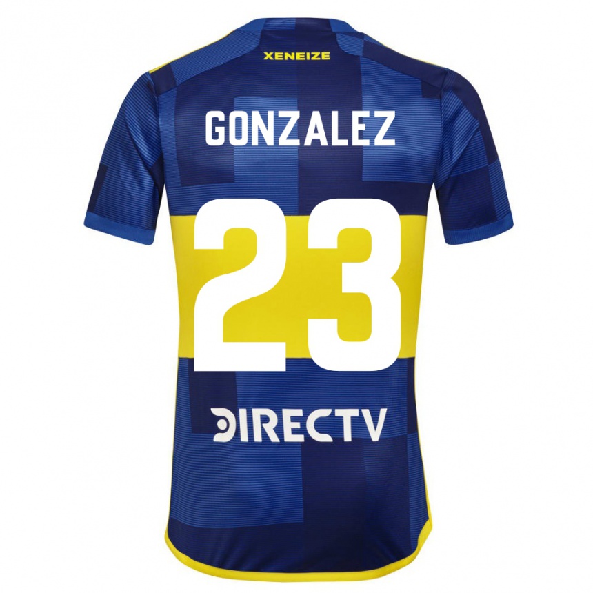 Kinder Fußball Diego Gonzalez #23 Blau Gelb Heimtrikot Trikot 2024/25 T-Shirt Luxemburg