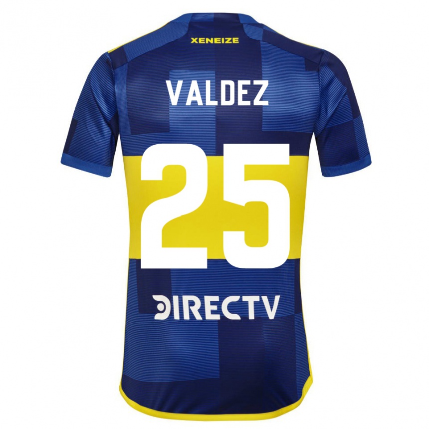 Kinder Fußball Bruno Valdez #25 Blau Gelb Heimtrikot Trikot 2024/25 T-Shirt Luxemburg