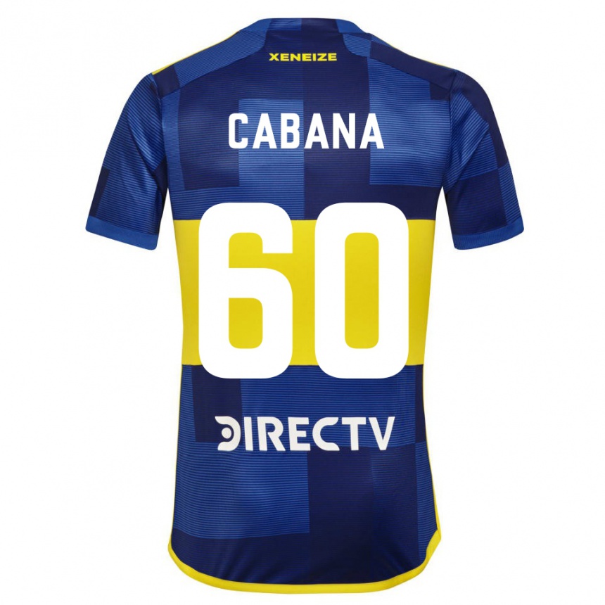 Kinder Fußball Juan Pablo Cabaña #60 Blau Gelb Heimtrikot Trikot 2024/25 T-Shirt Luxemburg