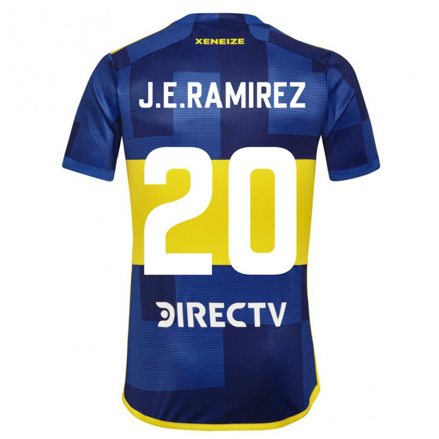 Kinder Fußball Juan Edgardo Ramirez #20 Blau Gelb Heimtrikot Trikot 2024/25 T-Shirt Luxemburg