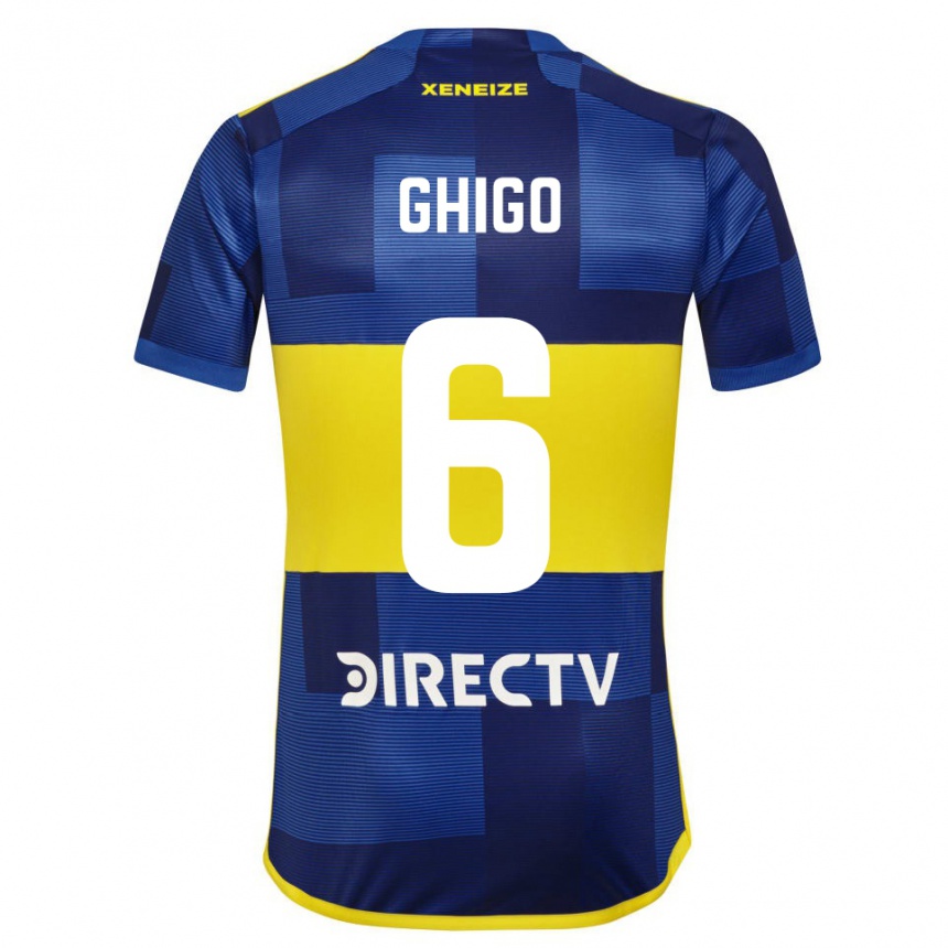 Kinder Fußball Cecilia Ghigo #6 Blau Gelb Heimtrikot Trikot 2024/25 T-Shirt Luxemburg