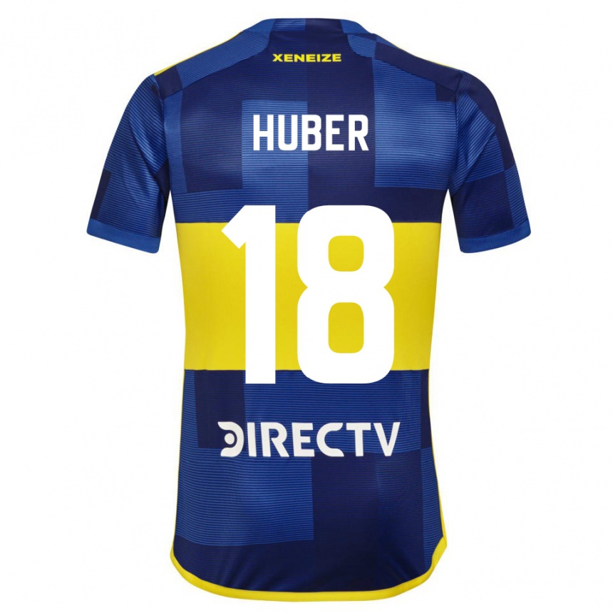 Kinder Fußball Clarisa Huber #18 Blau Gelb Heimtrikot Trikot 2024/25 T-Shirt Luxemburg