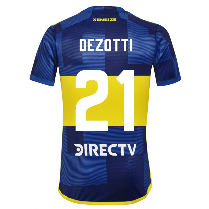 Kinder Fußball Martina Dezotti #21 Blau Gelb Heimtrikot Trikot 2024/25 T-Shirt Luxemburg