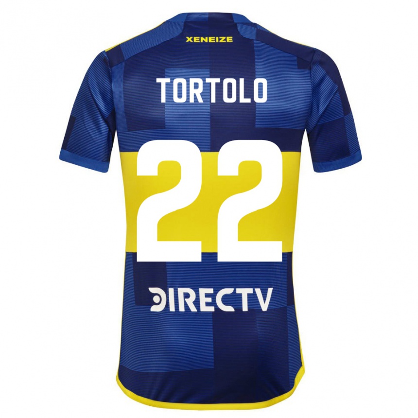 Kinder Fußball Dulce Tortolo #22 Blau Gelb Heimtrikot Trikot 2024/25 T-Shirt Luxemburg