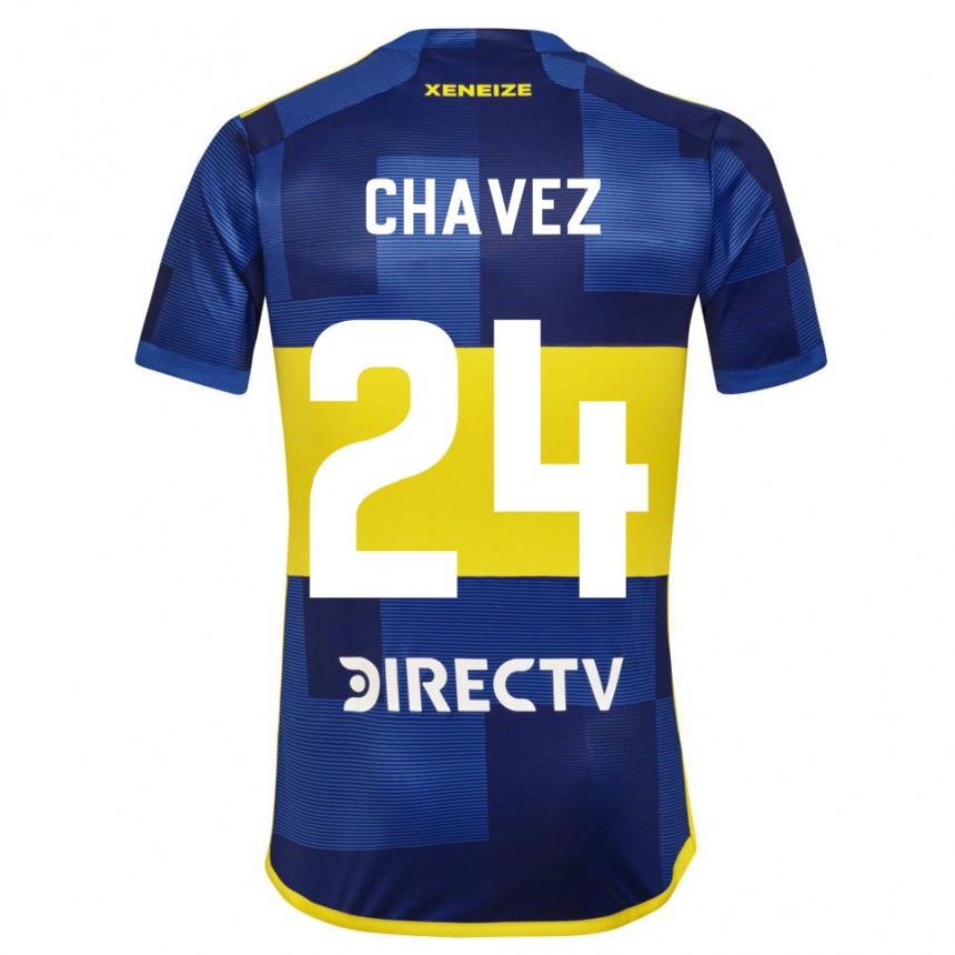 Kinder Fußball Gabriela Chavez #24 Blau Gelb Heimtrikot Trikot 2024/25 T-Shirt Luxemburg