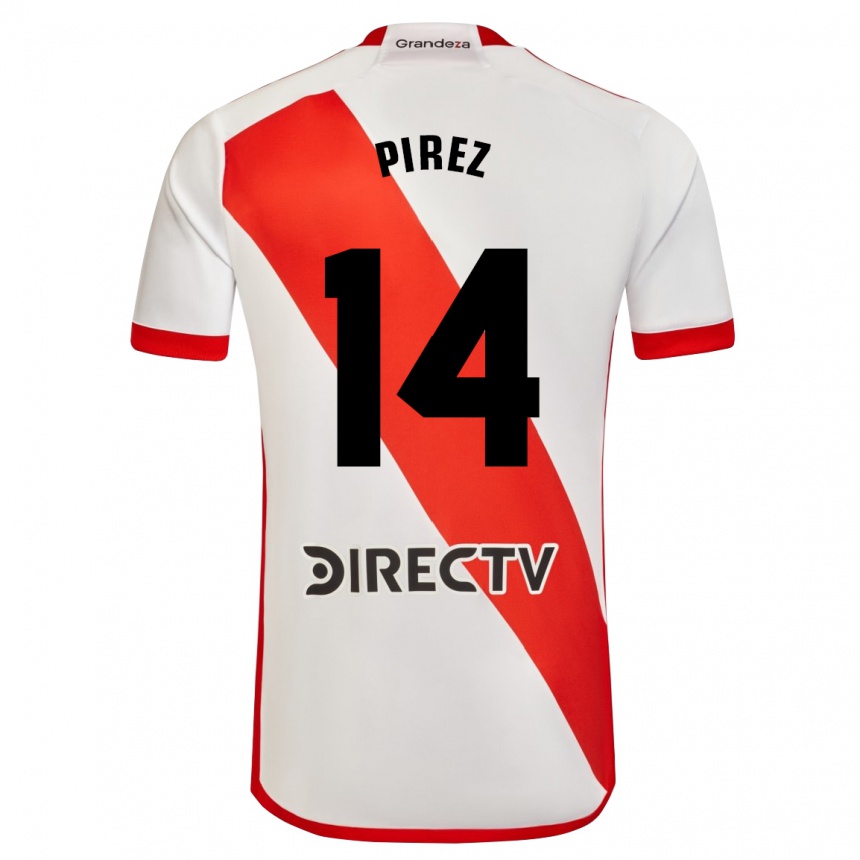 Kinder Fußball Leandro González Pírez #14 Weiß Rot Heimtrikot Trikot 2024/25 T-Shirt Luxemburg