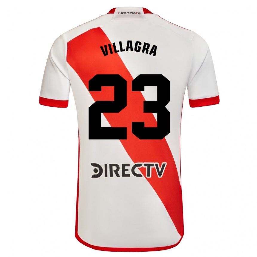 Kinder Fußball Rodrigo Villagra #23 Weiß Rot Heimtrikot Trikot 2024/25 T-Shirt Luxemburg