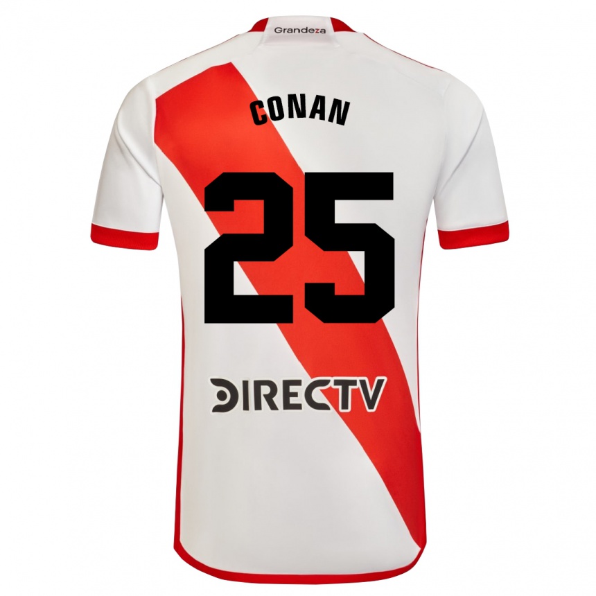 Kinder Fußball Conan Ledesma #25 Weiß Rot Heimtrikot Trikot 2024/25 T-Shirt Luxemburg