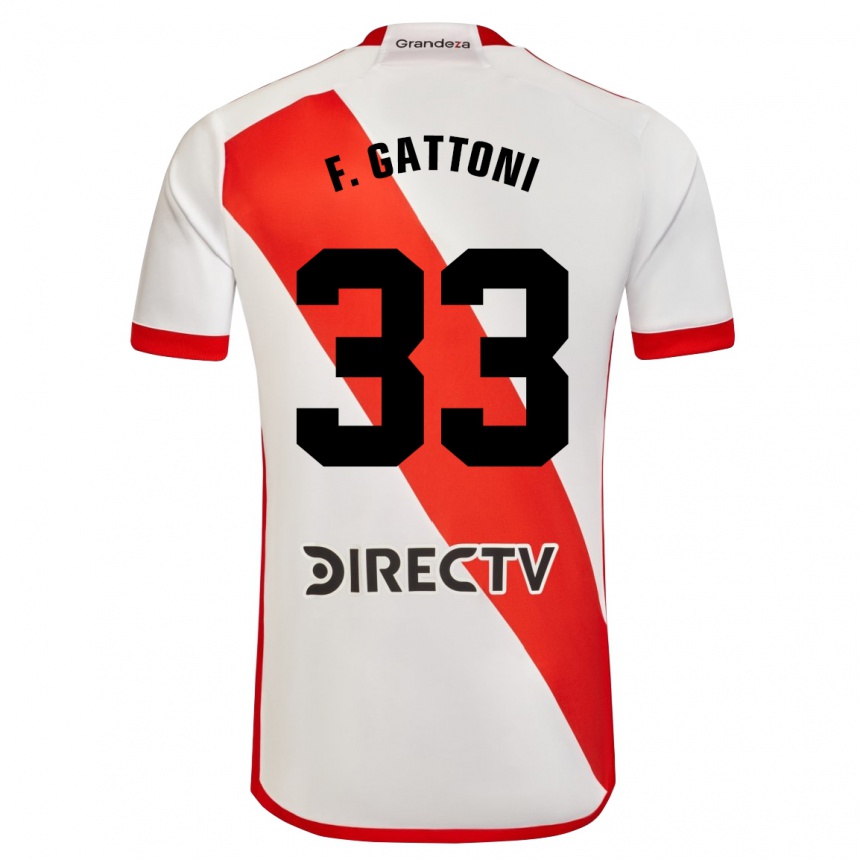 Kinder Fußball Federico Gattoni #33 Weiß Rot Heimtrikot Trikot 2024/25 T-Shirt Luxemburg