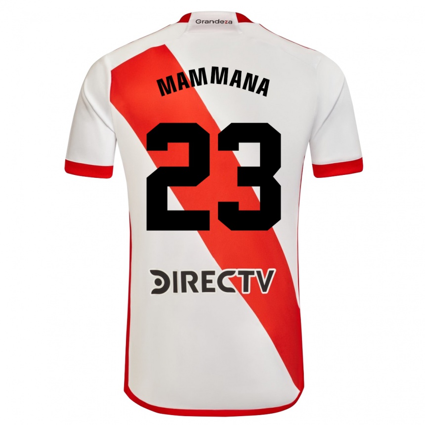 Kinder Fußball Emanuel Mammana #23 Weiß Rot Heimtrikot Trikot 2024/25 T-Shirt Luxemburg