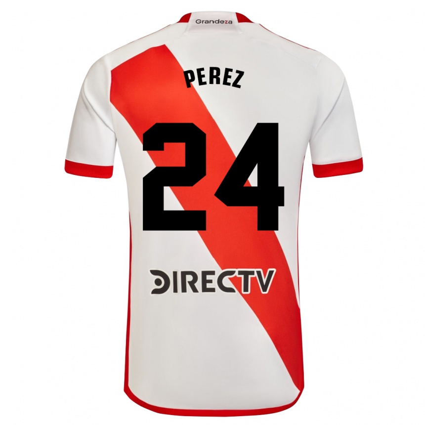 Kinder Fußball Enzo Pérez #24 Weiß Rot Heimtrikot Trikot 2024/25 T-Shirt Luxemburg