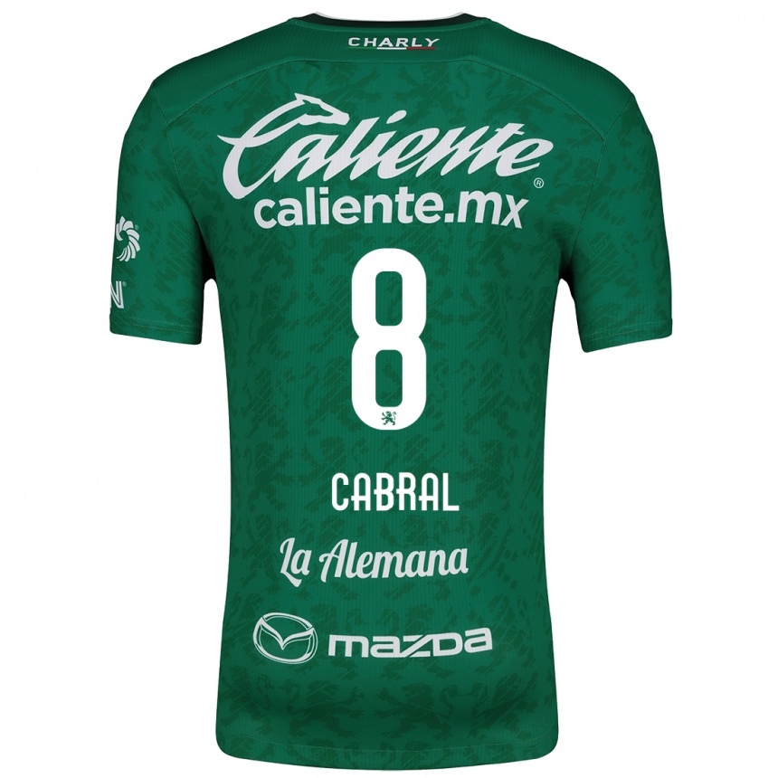 Kinder Fußball Luciano Cabral #8 Grün Weiß Heimtrikot Trikot 2024/25 T-Shirt Luxemburg