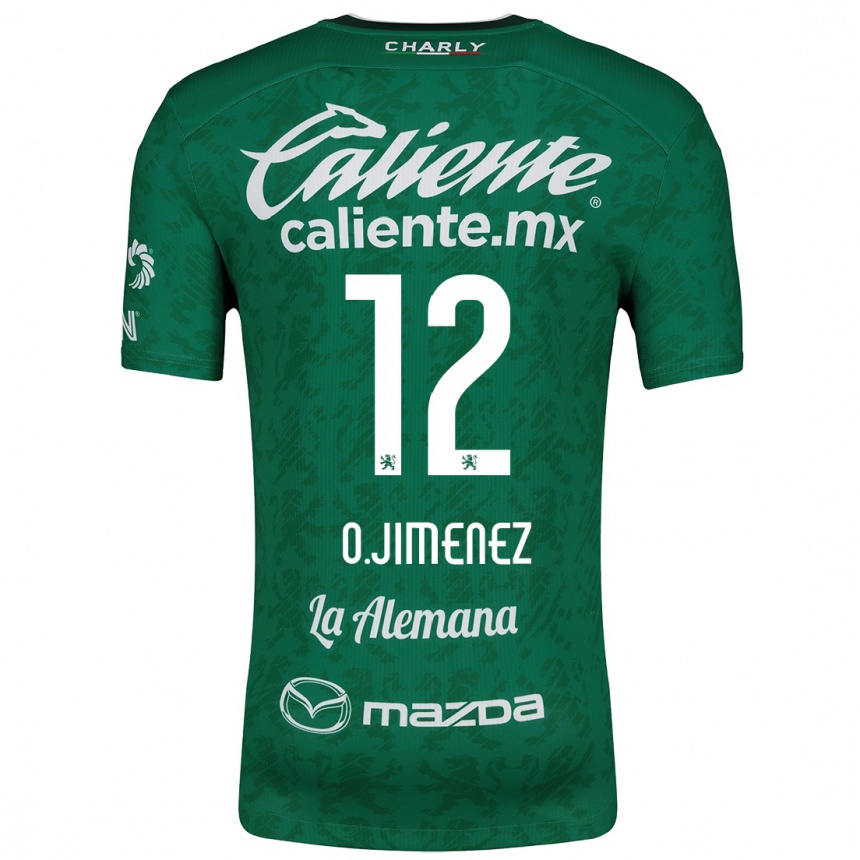 Kinder Fußball Óscar Jiménez #12 Grün Weiß Heimtrikot Trikot 2024/25 T-Shirt Luxemburg