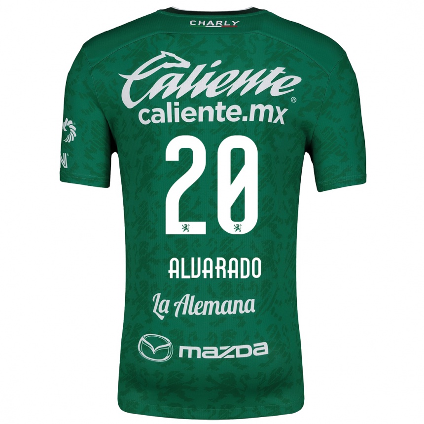 Kinder Fußball Alfonso Alvarado #20 Grün Weiß Heimtrikot Trikot 2024/25 T-Shirt Luxemburg