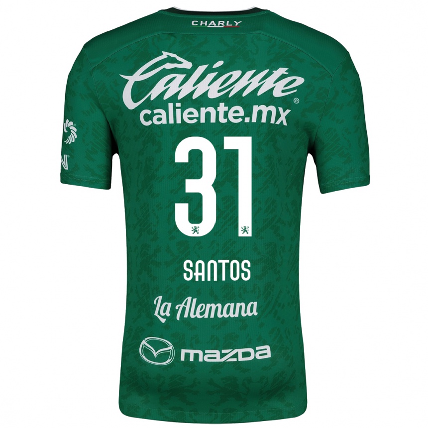 Kinder Fußball Sebastián Santos #31 Grün Weiß Heimtrikot Trikot 2024/25 T-Shirt Luxemburg