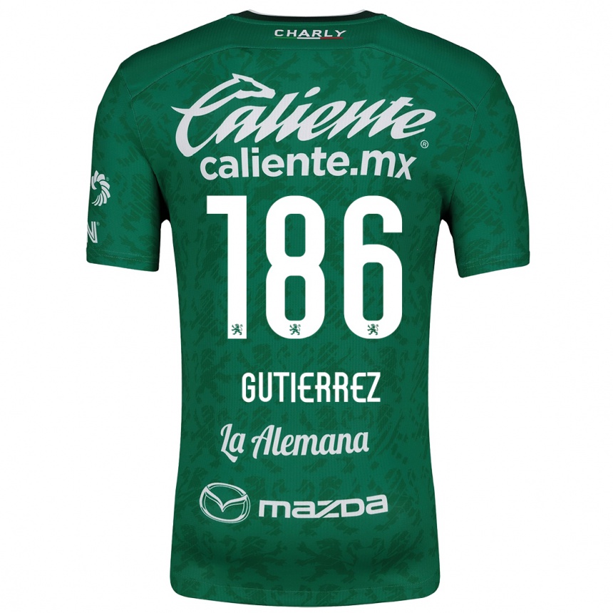 Kinder Fußball Alan Gutiérrez #186 Grün Weiß Heimtrikot Trikot 2024/25 T-Shirt Luxemburg