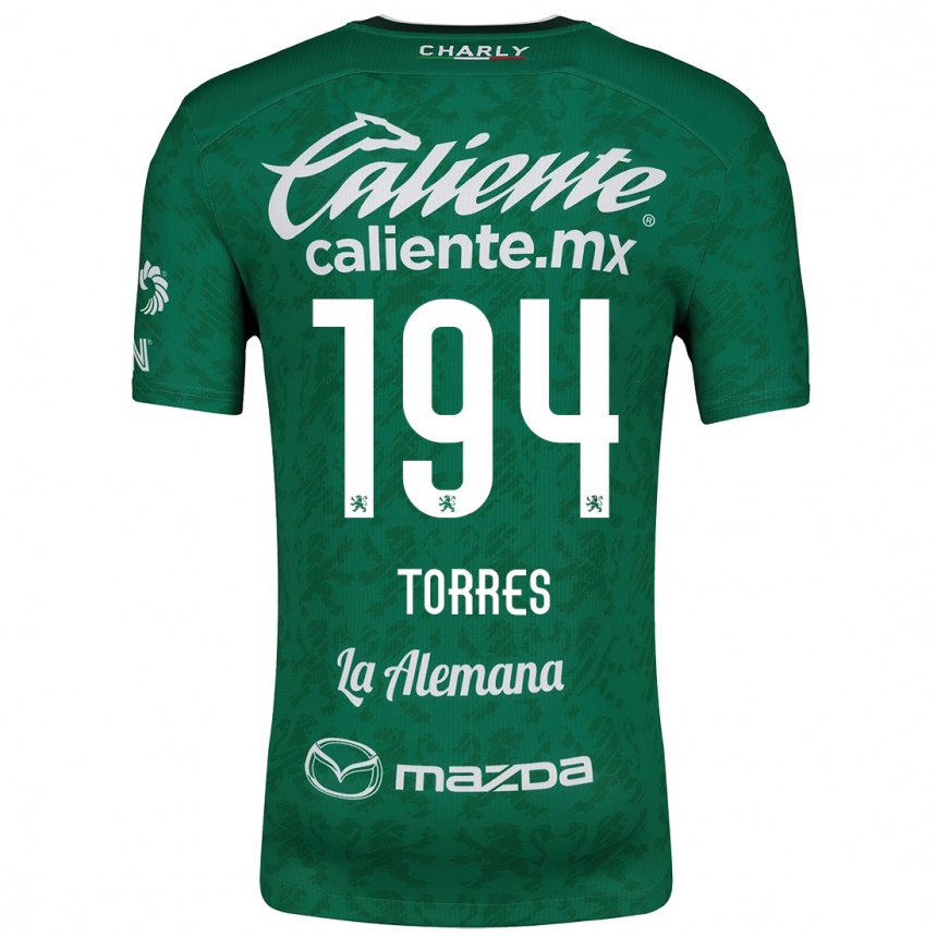 Kinder Fußball Erick Torres #194 Grün Weiß Heimtrikot Trikot 2024/25 T-Shirt Luxemburg