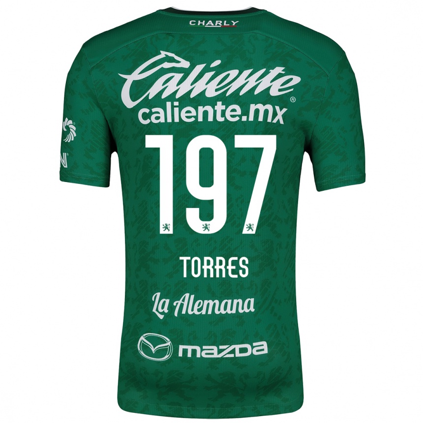 Kinder Fußball Erick Torres #197 Grün Weiß Heimtrikot Trikot 2024/25 T-Shirt Luxemburg