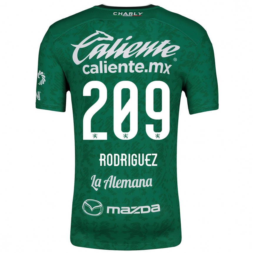 Kinder Fußball Víctor Rodríguez #209 Grün Weiß Heimtrikot Trikot 2024/25 T-Shirt Luxemburg