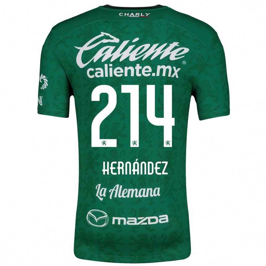 Kinder Fußball Iván Hernández #214 Grün Weiß Heimtrikot Trikot 2024/25 T-Shirt Luxemburg