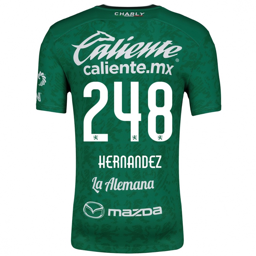 Kinder Fußball Fernando Hernández #248 Grün Weiß Heimtrikot Trikot 2024/25 T-Shirt Luxemburg