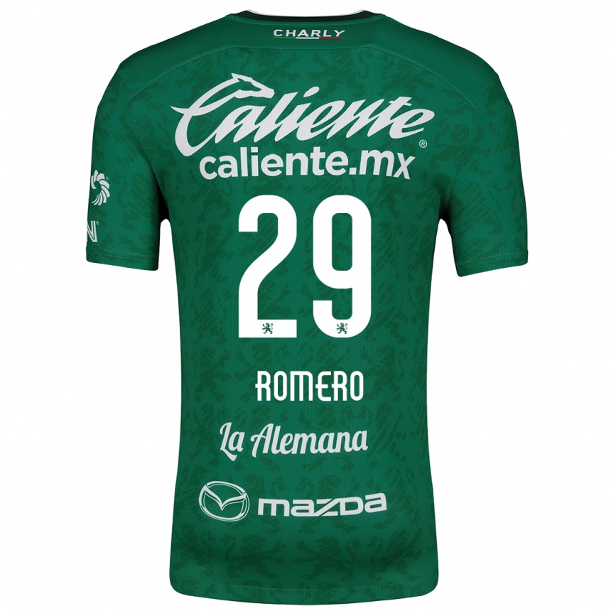 Kinder Fußball Lucas Romero #29 Grün Weiß Heimtrikot Trikot 2024/25 T-Shirt Luxemburg