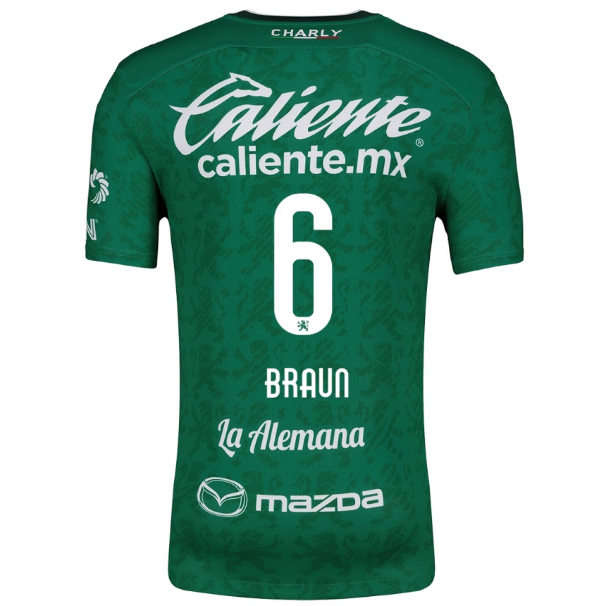 Kinder Fußball Sophia Braun #6 Grün Weiß Heimtrikot Trikot 2024/25 T-Shirt Luxemburg