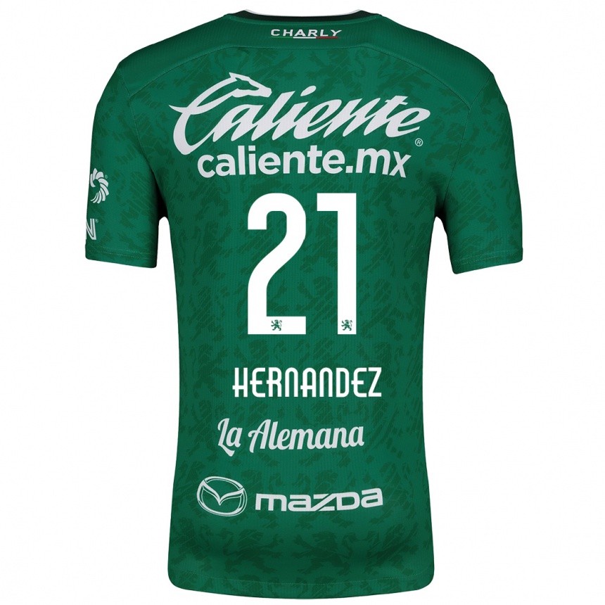 Kinder Fußball Alexa Hernández #21 Grün Weiß Heimtrikot Trikot 2024/25 T-Shirt Luxemburg