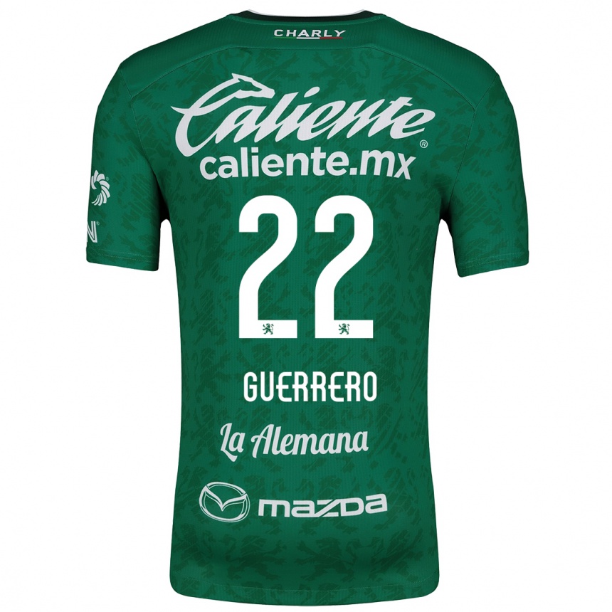 Kinder Fußball África Guerrero #22 Grün Weiß Heimtrikot Trikot 2024/25 T-Shirt Luxemburg