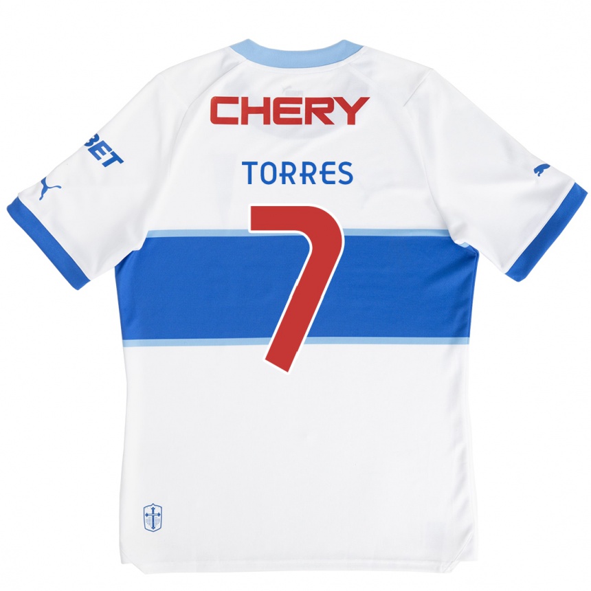 Kinder Fußball Joaquín Torres #7 Weiß Blau Heimtrikot Trikot 2024/25 T-Shirt Luxemburg