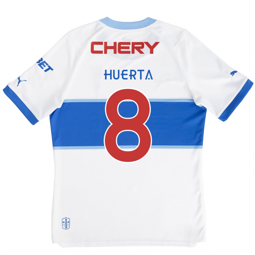 Kinder Fußball Valber Huerta #8 Weiß Blau Heimtrikot Trikot 2024/25 T-Shirt Luxemburg