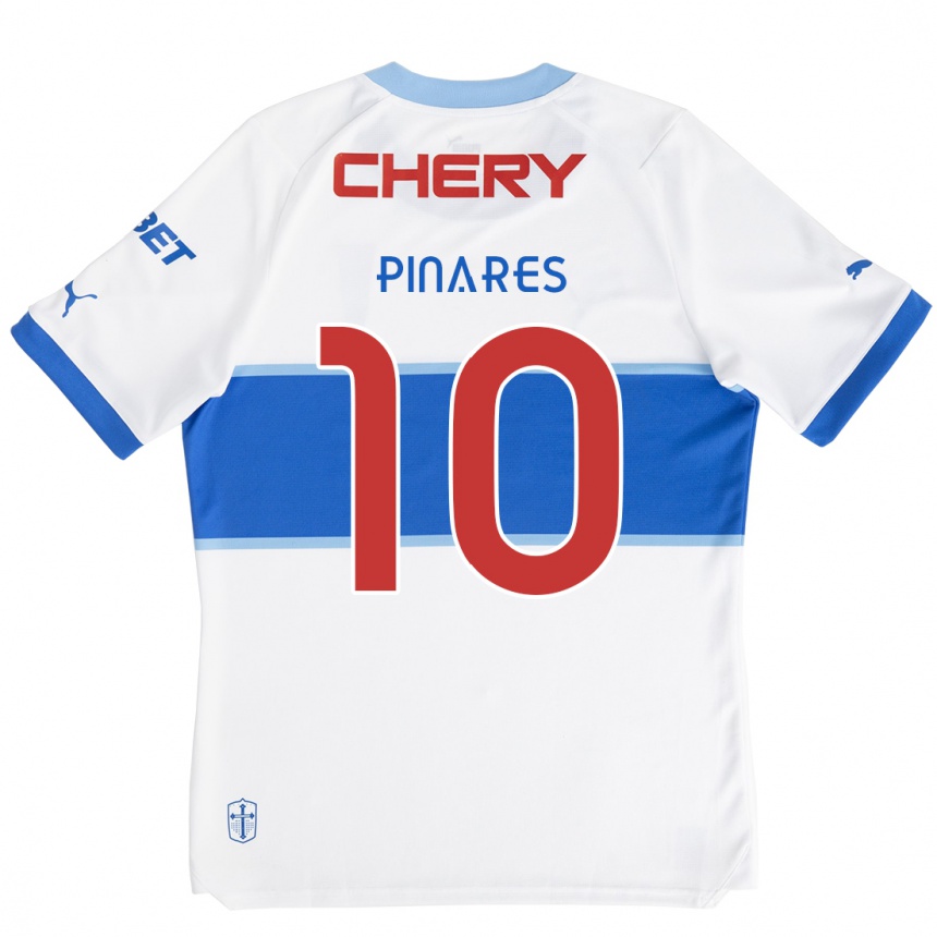 Kinder Fußball César Pinares #10 Weiß Blau Heimtrikot Trikot 2024/25 T-Shirt Luxemburg