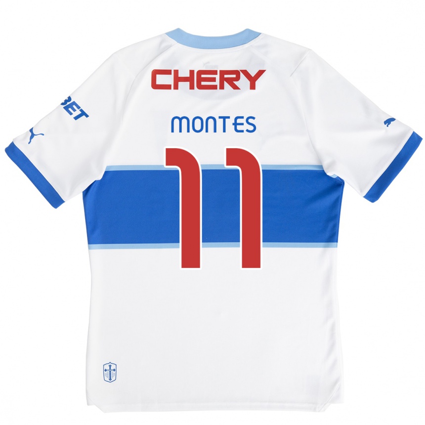 Kinder Fußball Clemente Montes #11 Weiß Blau Heimtrikot Trikot 2024/25 T-Shirt Luxemburg